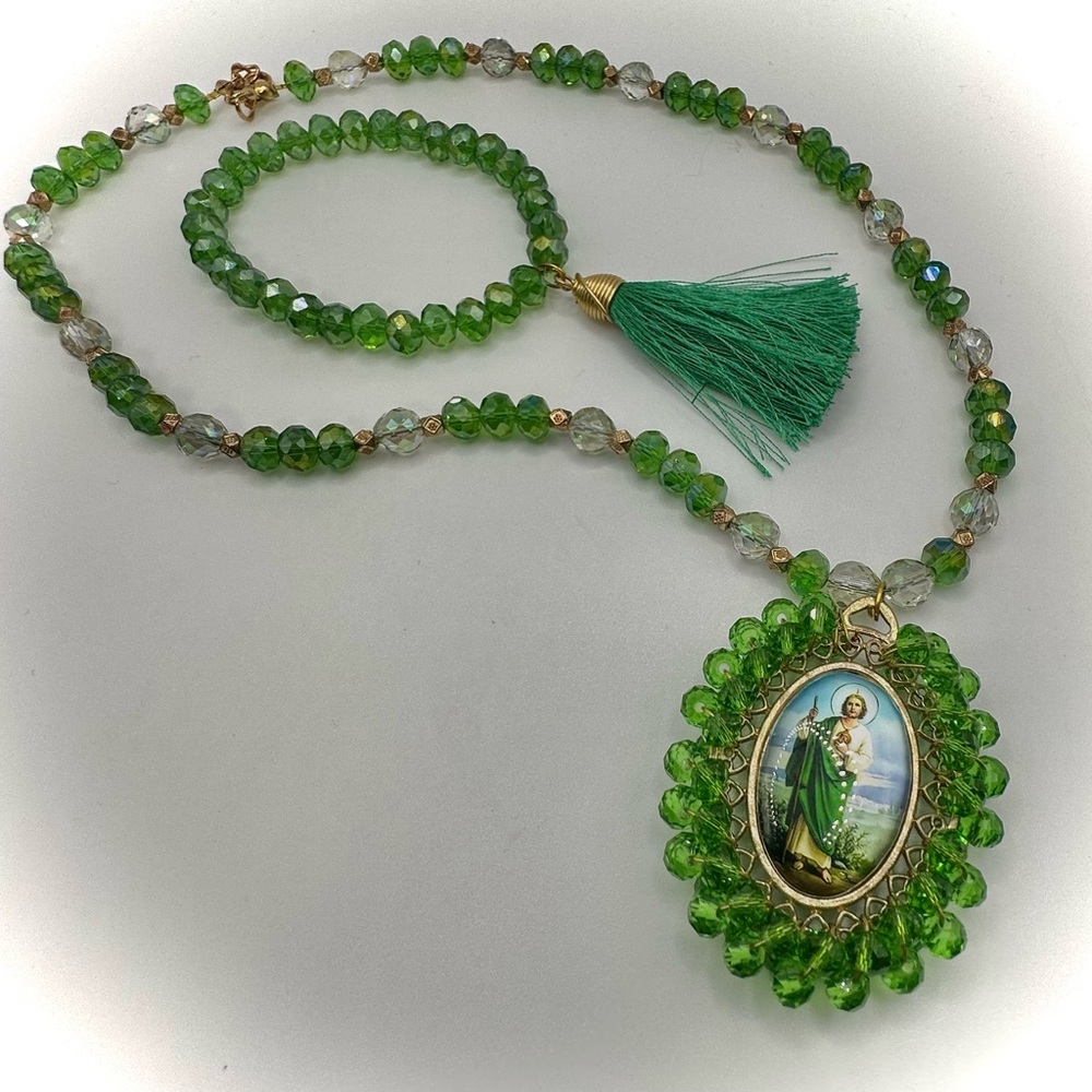 🟢Handmade custom san judas necklace 🟢